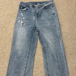 Stylish Light Blue Women's Straight Leg Jeans